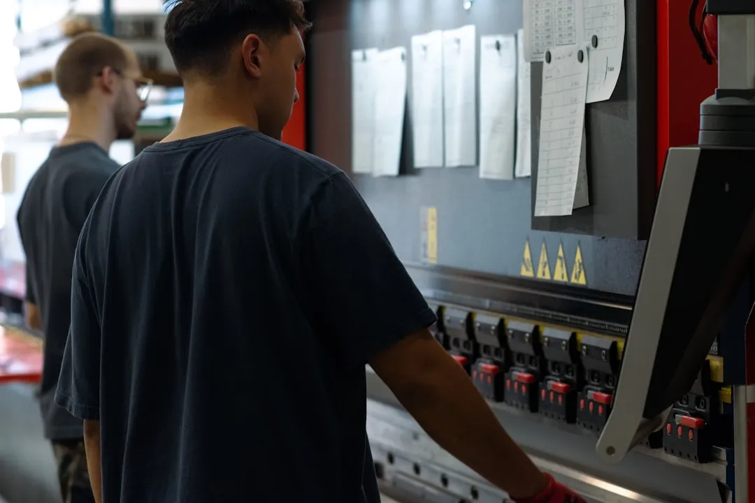 Production floor with components and finished products