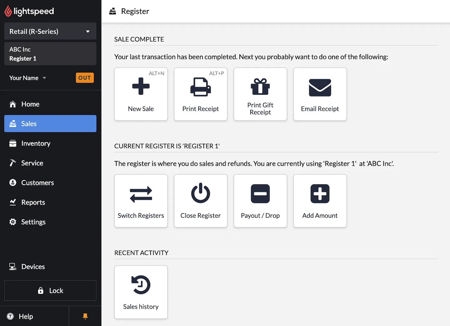 Lightspeed interface
