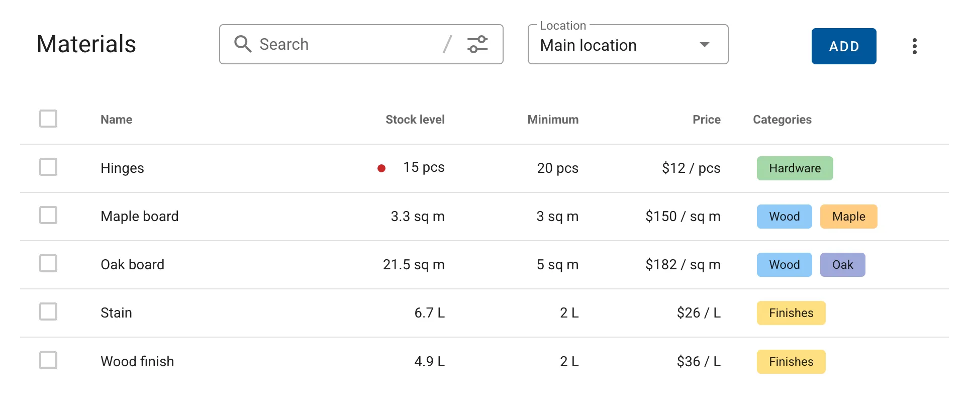 Real-time Inventory