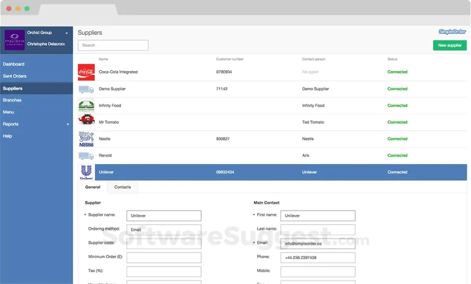 Simpleorder interface